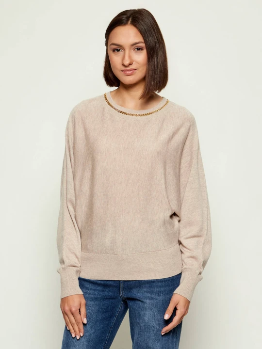 Zdjęcie produktu Marciano Guess Sweter | Relaxed fit | z dodatkiem wełny i kaszmiru beżowy