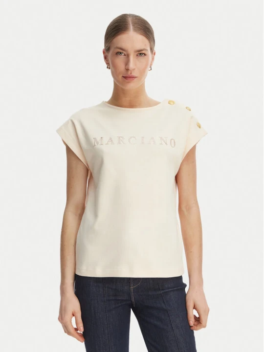 Zdjęcie produktu Marciano Guess T-Shirt G6GI04 K3505 Écru Regular Fit Kremowy