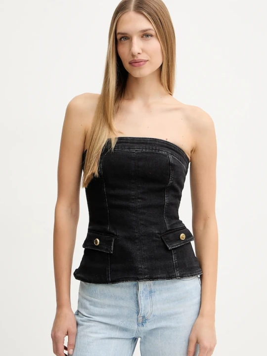 Zdjęcie produktu Marciano by Guess top jeansowy DORIS czarny