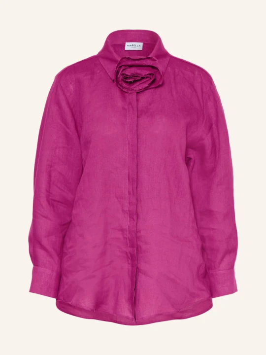 Zdjęcie produktu Marella Bluzka Lniana Mlseditore Z Odpinanym Kołnierzykiem pink