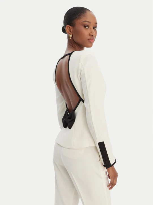 Zdjęcie produktu Marella Bluzka Scacco 2613111013 Écru Slim Fit Kremowy