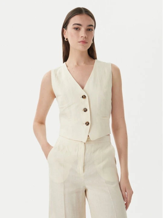 Zdjęcie produktu Marella Kamizelka garniturowa Veranda 2615151032 Écru Regular Fit Kremowy