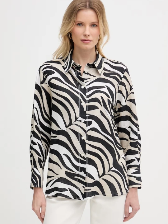 Zdjęcie produktu Marella koszula safari damska lniana PERGOLA czarny