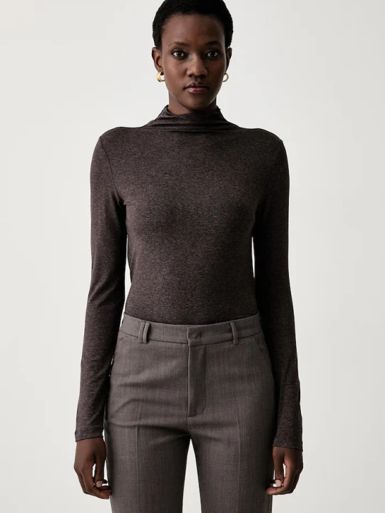 Zdjęcie produktu Marella longsleeve damski z wiskozą Emme by Marella brązowy