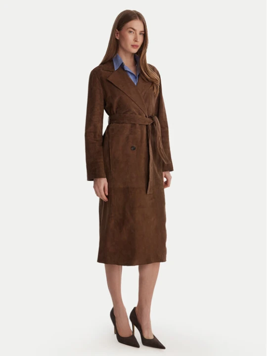 Zdjęcie produktu Marella Płaszcz skórzany Oblare 2613441091 Brązowy Regular Fit