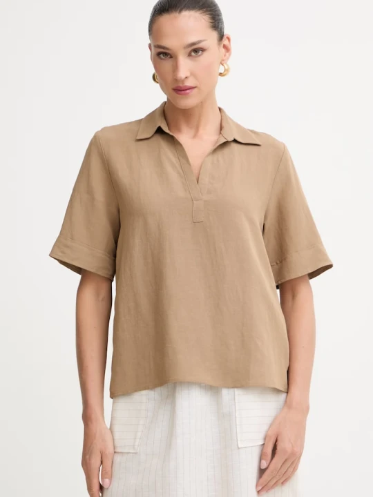 Zdjęcie produktu Marella polo damskie z wiskozą Emme by Marella brązowy