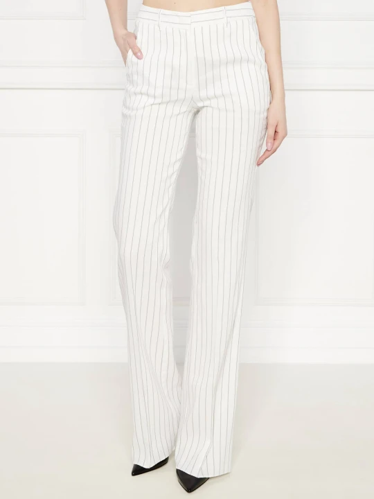 Zdjęcie produktu Marella Spodnie ULIVO | flare fit | z dodatkiem lnu biały