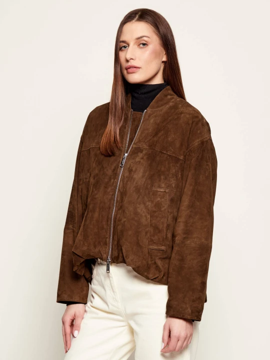 Zdjęcie produktu Marella SPORT Kurtka bomber MLSORATA | Regular Fit | zamsz brązowy