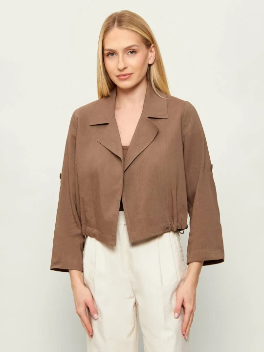 Zdjęcie produktu Marella SPORT Marynarka MLMPALCHI | Cropped Fit | z dodatkiem lnu brązowy