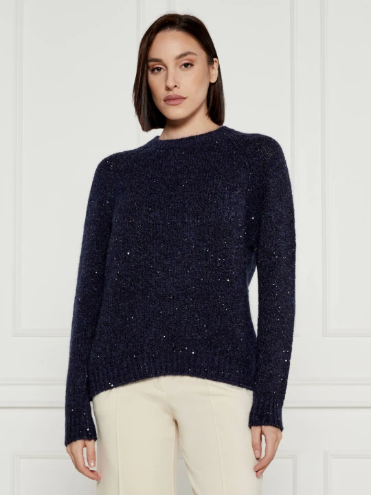 Zdjęcie produktu Marella SPORT Sweter | Regular Fit | z dodatkiem wełny granatowy