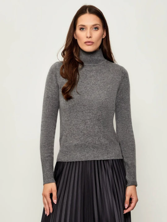 Zdjęcie produktu Marella SPORT Wełniany golf FIBRA | Slim Fit | z dodatkiem kaszmiru szary