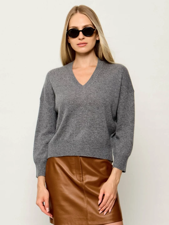 Zdjęcie produktu Marella SPORT Wełniany sweter Mlseditore | Relaxed fit | z dodatkiem kaszmiru szary