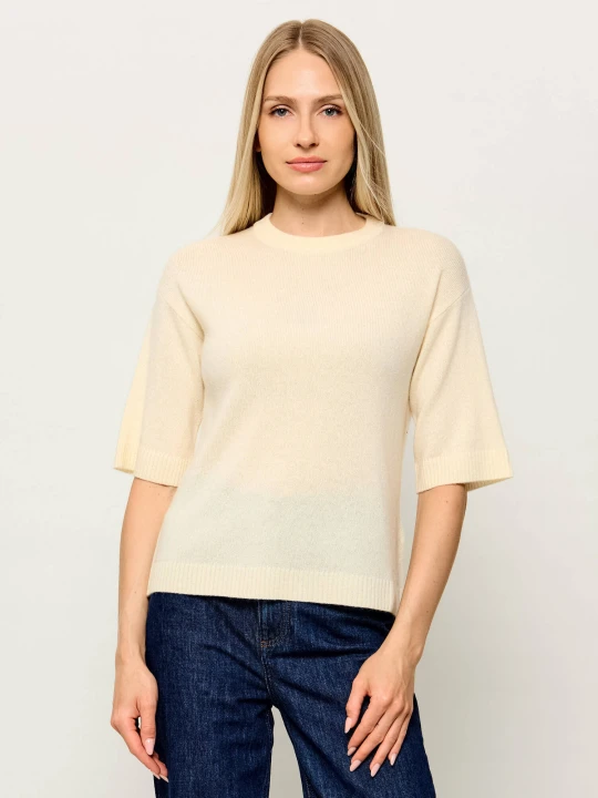 Zdjęcie produktu Marella SPORT Wełniany sweter Mlsvela | Regular Fit | z dodatkiem kaszmiru kremowy