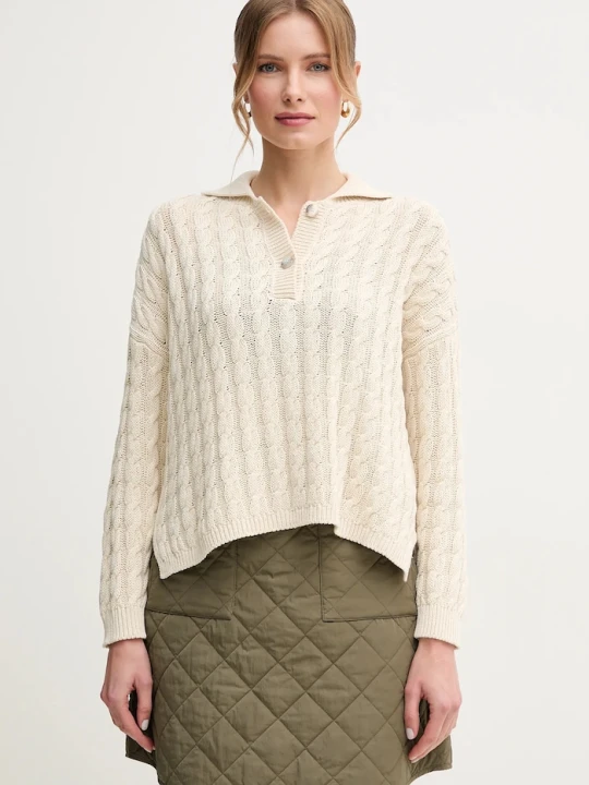 Zdjęcie produktu Marella sweter bawełniany ALEXIA beżowy