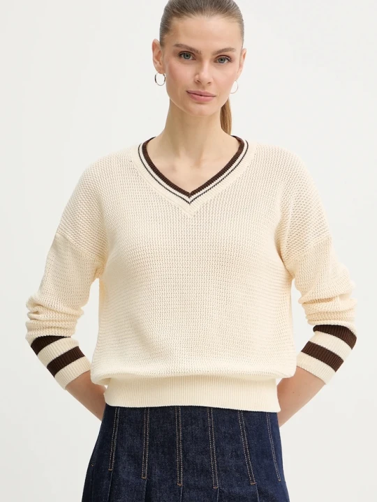 Zdjęcie produktu Marella sweter bawełniany FESTOSO beżowy