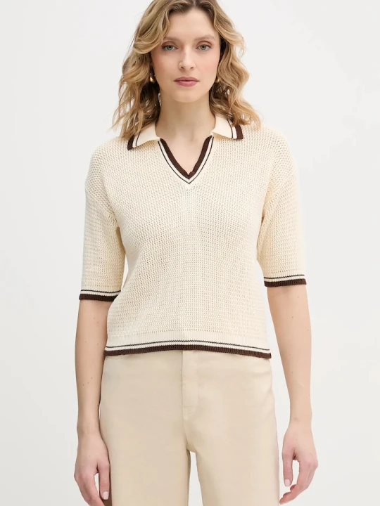 Zdjęcie produktu Marella sweter bawełniany LEMBI beżowy