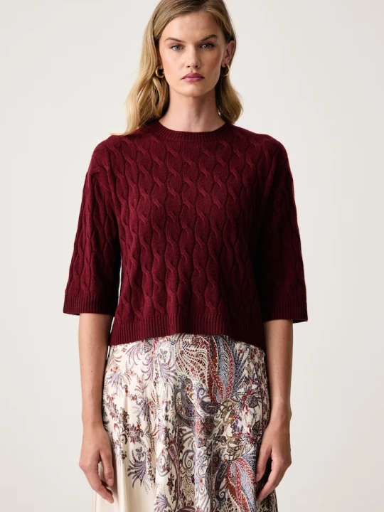Zdjęcie produktu Marella sweter damski wełniany MLSRADURA bordowy