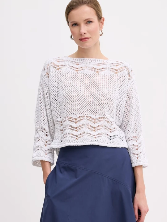 Zdjęcie produktu Marella sweter damski z bawełną Emme by Marella biały