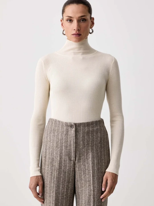 Zdjęcie produktu Marella sweter damski z dodatkiem wełny MLLERESIA beżowy