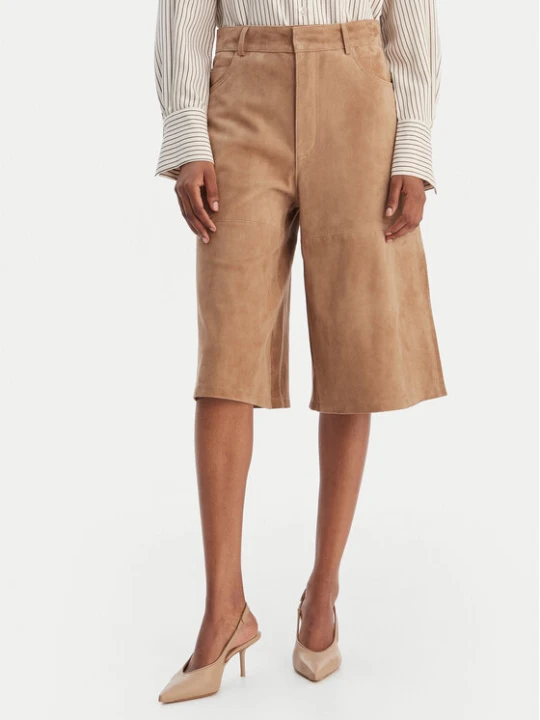 Zdjęcie produktu Marella Szorty skórzane Scoglio 2613431021 Beżowy Relaxed Fit