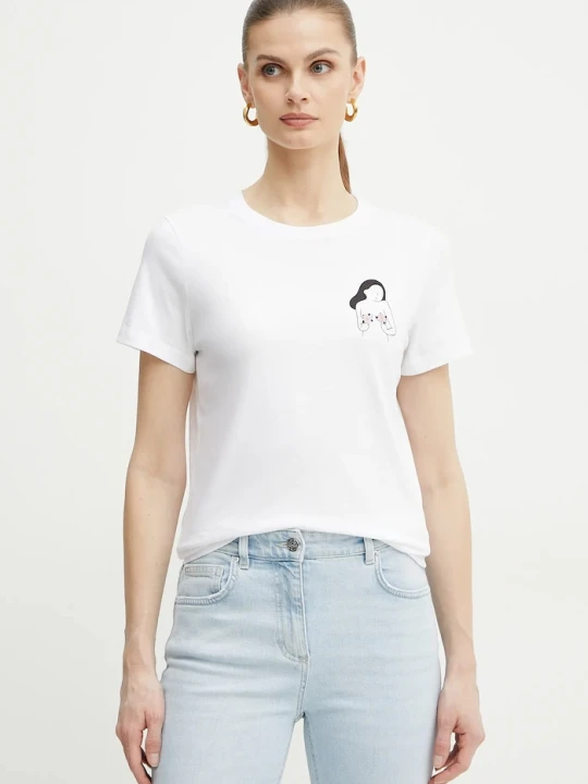 Zdjęcie produktu Marella t-shirt bawełniany CAUCASO biały