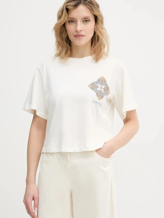 Zdjęcie produktu Marella t-shirt bawełniany Emme by Marella beżowy