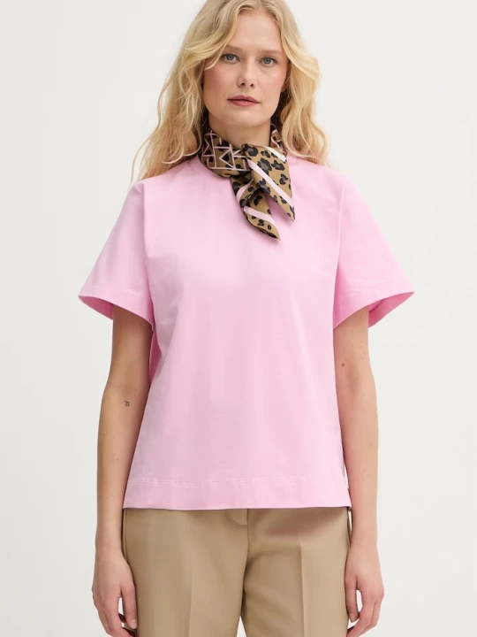 Zdjęcie produktu Marella t-shirt damski bawełniany z elastanem Emme by Marella różowy