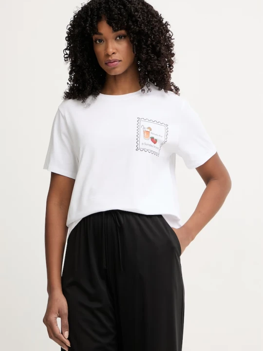 Zdjęcie produktu Marella T-shirt damski bawełniany z elastanem Emme by Marella biały