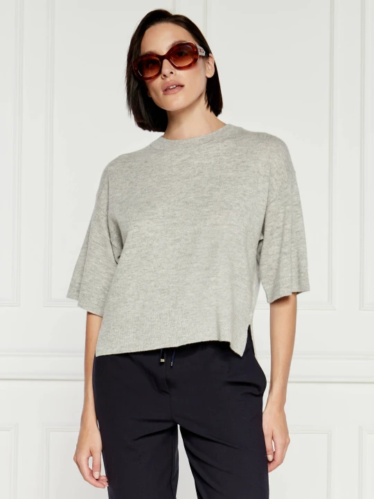 Zdjęcie produktu Marella Wełniany sweter Drava | Cropped Fit szary