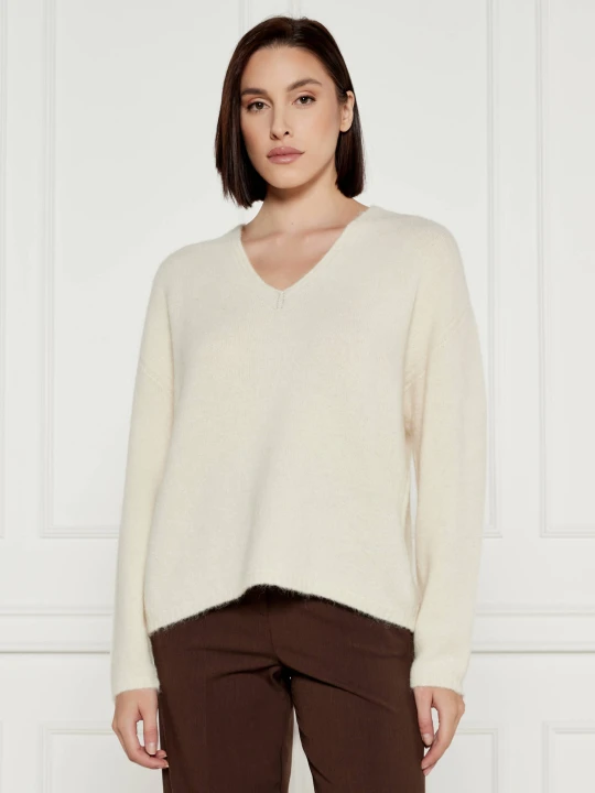 Zdjęcie produktu Marella Wełniany sweter | Regular Fit kremowy
