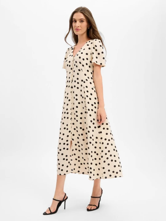 Zdjęcie produktu Marie Lund sukienka maxi Kobiety wiskoza (100%) beżowy