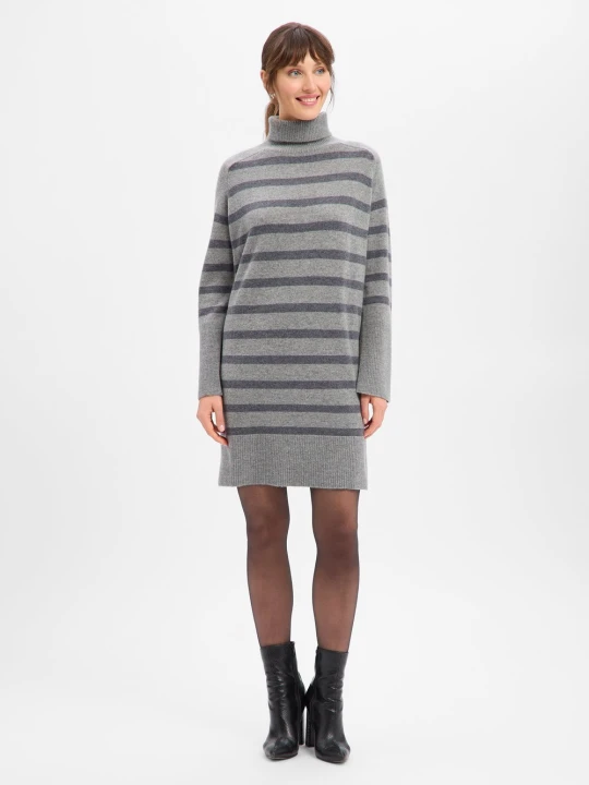 Zdjęcie produktu Marie Lund sukienka z dzianiny z wełny merynosów Kobiety Wełna merino szary