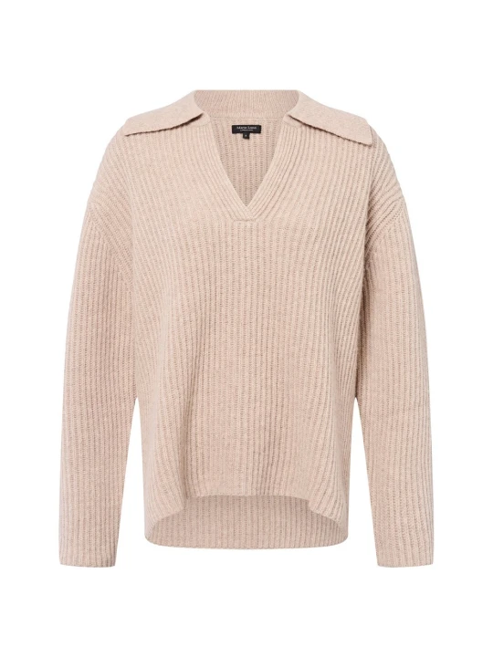 Zdjęcie produktu Marie Lund sweter z dzianiny wykonany z wełny merynosów Kobiety Wełna merino brązowy