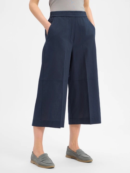 Zdjęcie produktu Marie Lund Spodnie typu culottes z zawartością lnu Kobiety Bawełna niebieski