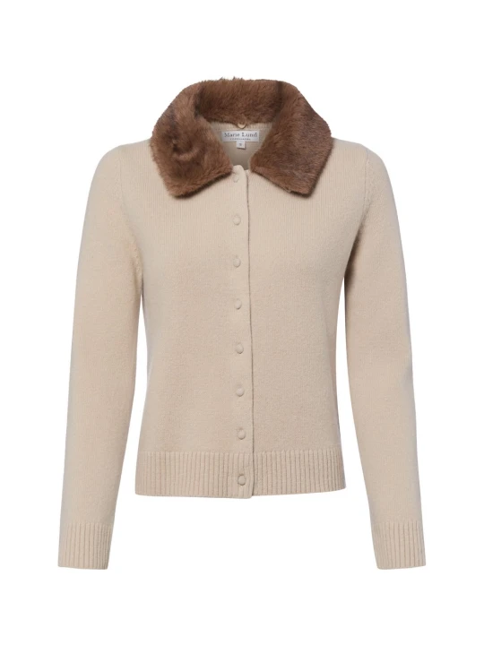 Zdjęcie produktu Marie Lund sweterka z wełny merynosowej Kobiety Wełna merino beżowy