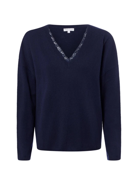 Zdjęcie produktu Marie Lund wełniana bluzka Kobiety Wełna merino niebieski