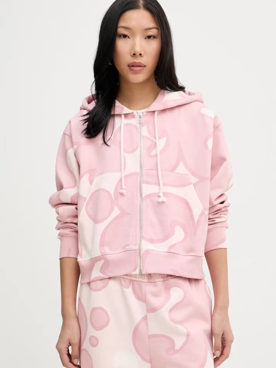 Zdjęcie produktu Marimekko bluza z kapturem damska bawełniana różowy