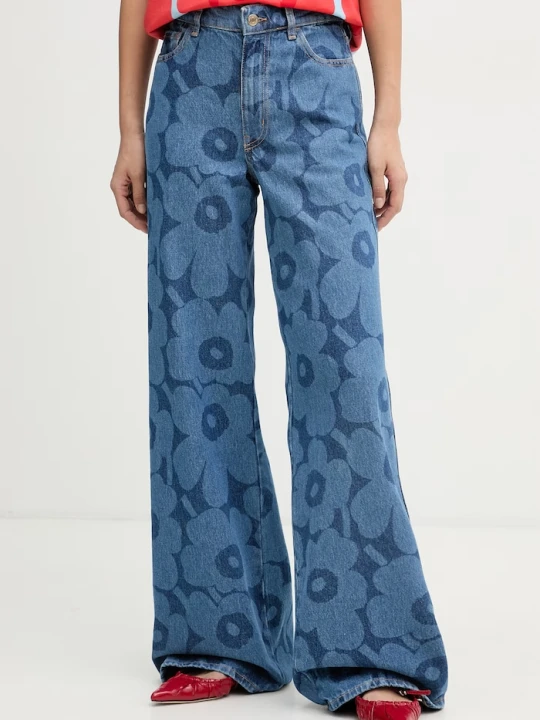 Zdjęcie produktu Marimekko jeansy wide leg damskie niebieski