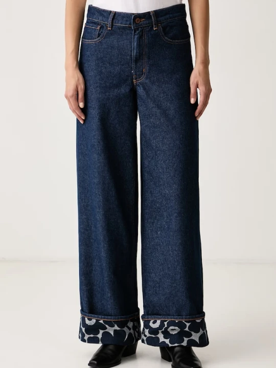 Zdjęcie produktu Marimekko jeansy wide leg damskie granatowy