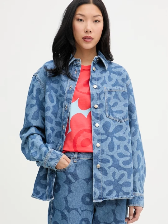 Zdjęcie produktu Marimekko koszula damska bawełniana niebieski
