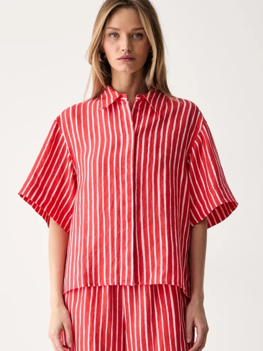 Zdjęcie produktu Marimekko koszula damska lniana czerwony