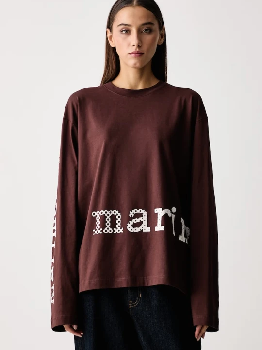 Zdjęcie produktu Marimekko longsleeve damski bawełniany brązowy