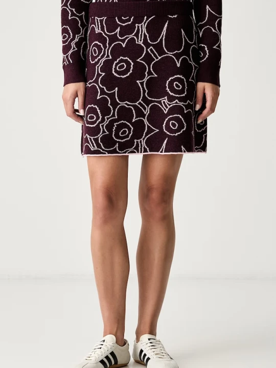 Zdjęcie produktu Marimekko spódnica sweterkowa z wełną fioletowy