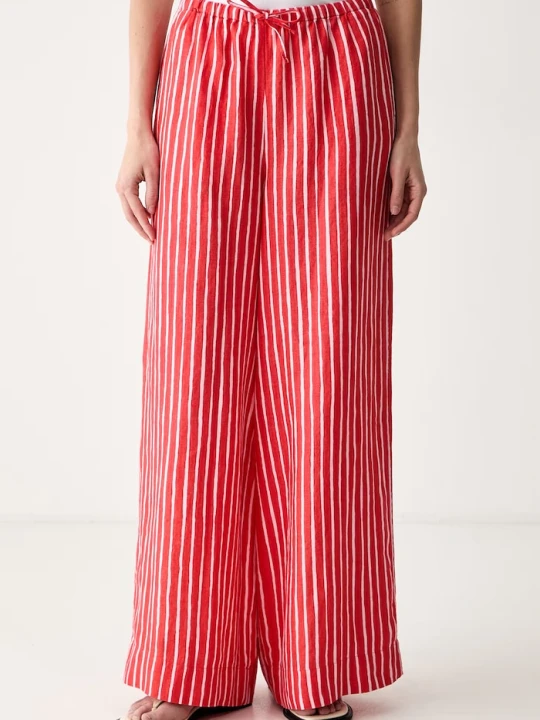 Zdjęcie produktu Marimekko spodnie damskie lniane czerwony