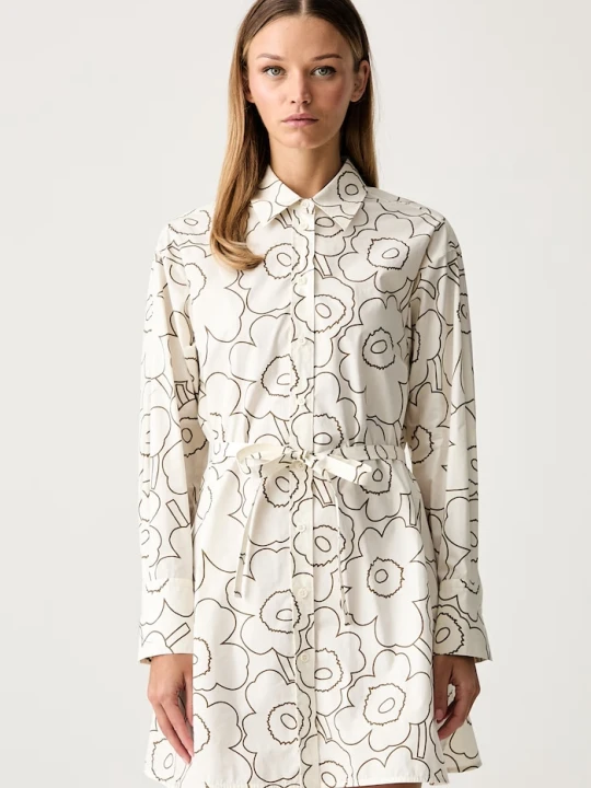 Zdjęcie produktu Marimekko sukienka bawełniana beżowy