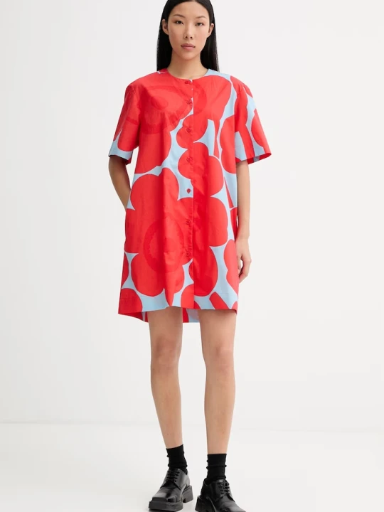 Zdjęcie produktu Marimekko sukienka koszulowa bawełniana czerwony