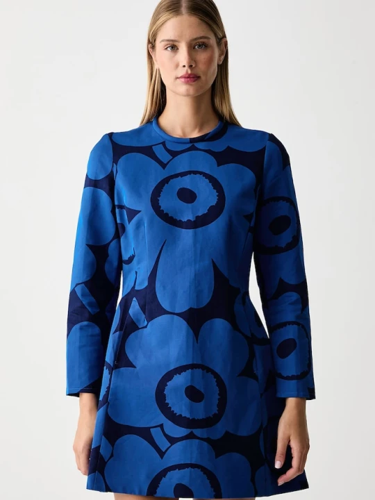 Zdjęcie produktu Marimekko sukienka z dodatkiem lnu niebieski