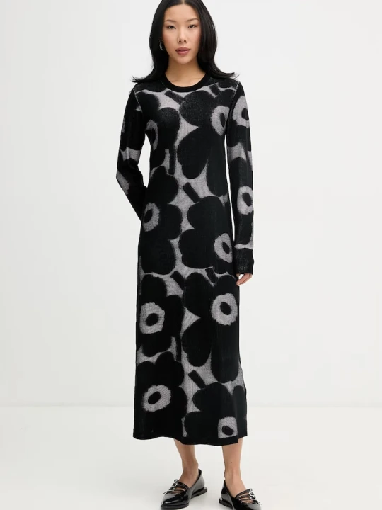Zdjęcie produktu Marimekko sukienka z wełną czarny