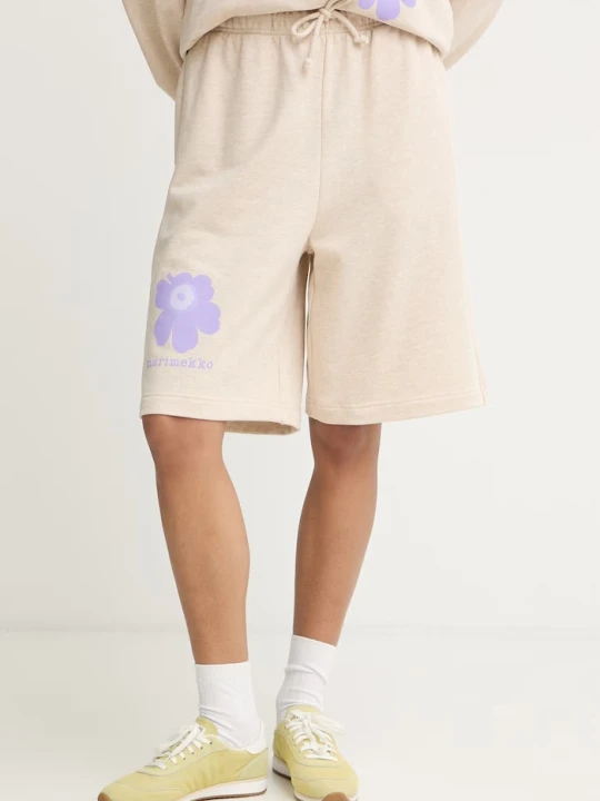 Zdjęcie produktu Marimekko szorty dresowe damskie bawełniane beżowy
