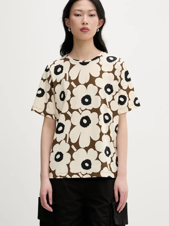 Zdjęcie produktu Marimekko T-shirt damski bawełniany beżowy